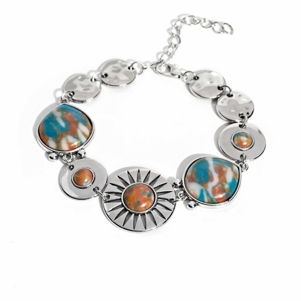 Silver and Multicolor Bracelet Catch Me If You CLAN Western Fashion Jewelry